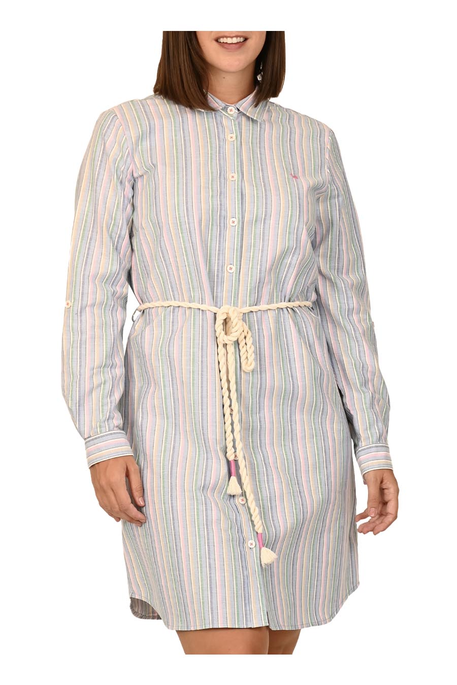 Vestido Boni manga larga arremangable