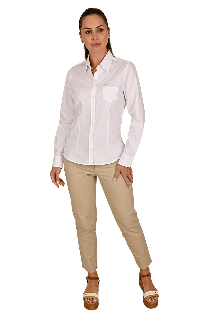 Blusa Oxford manga larga