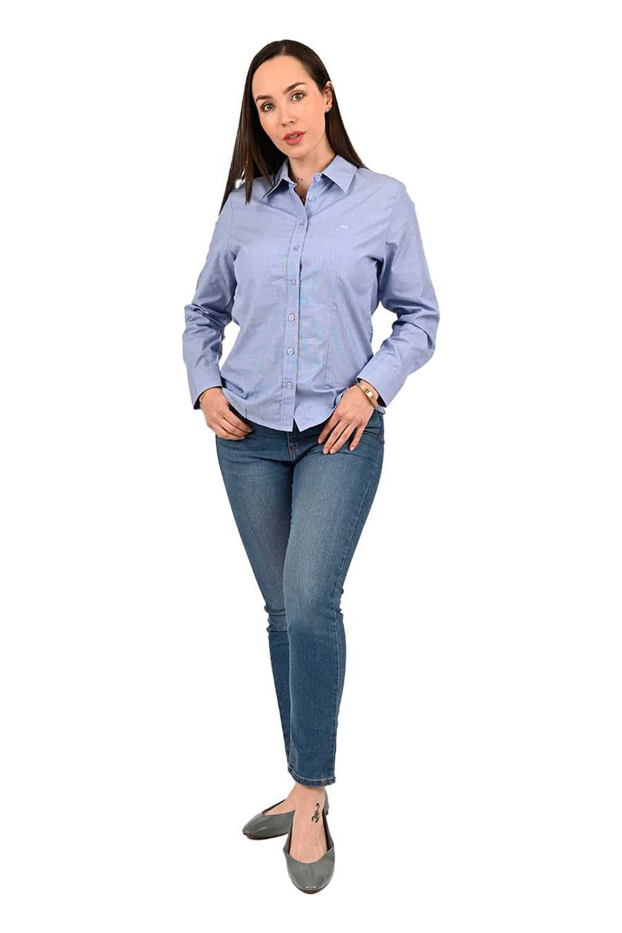 Blusa Fil a Fil manga larga