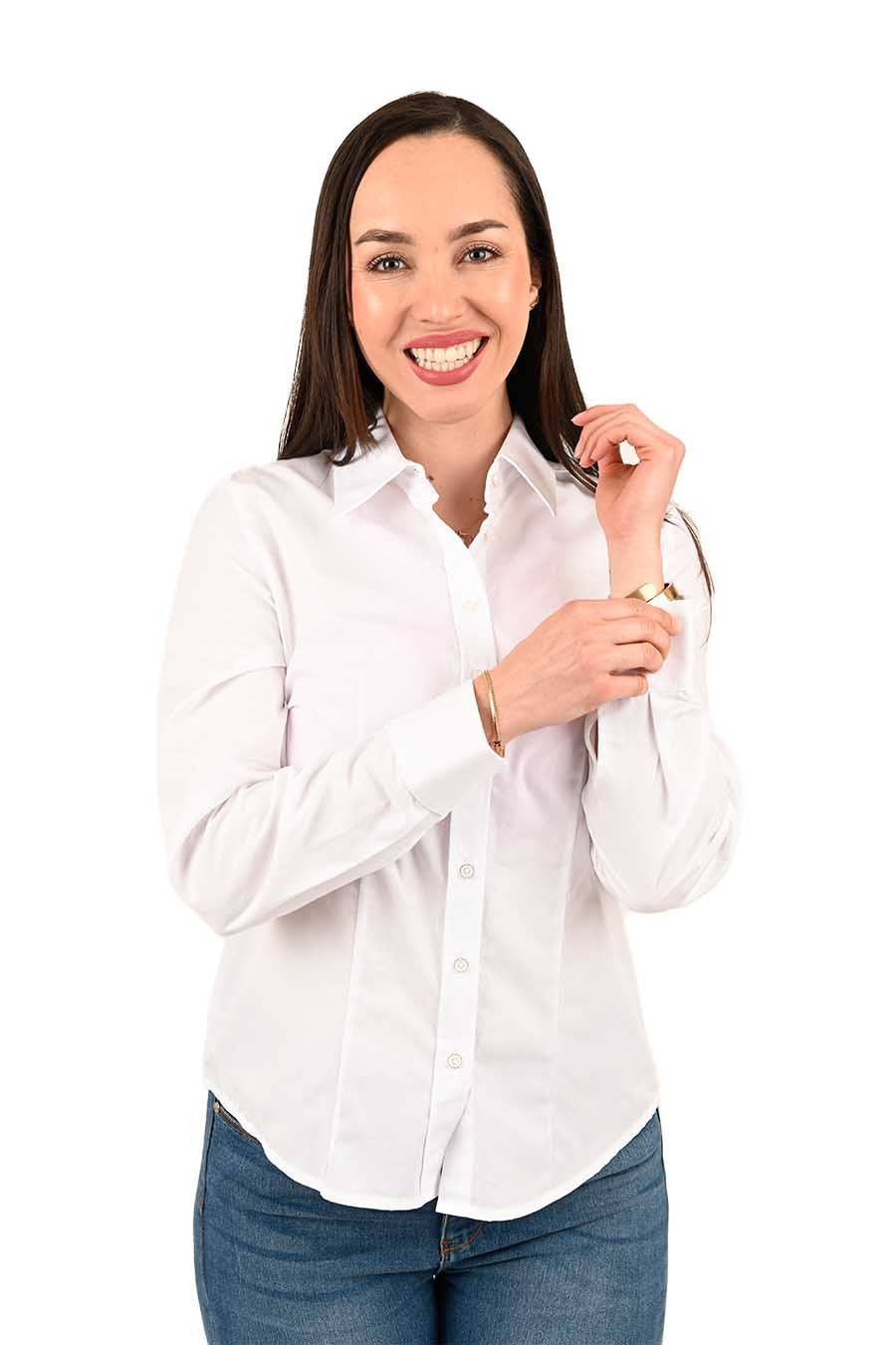 Blusa Fil a Fil manga larga