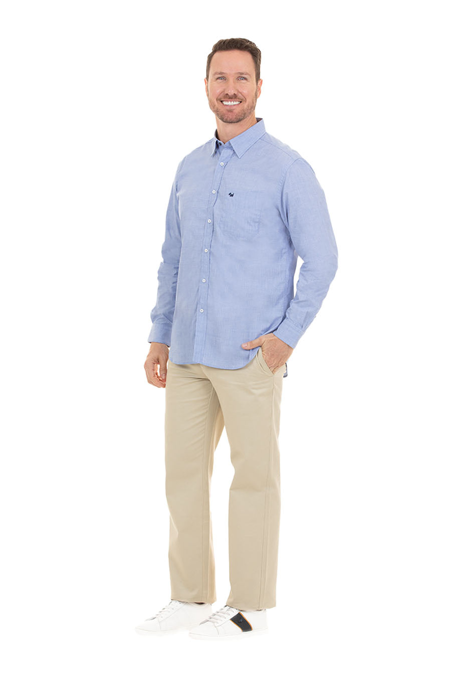 Camisa Fil a Fil manga larga