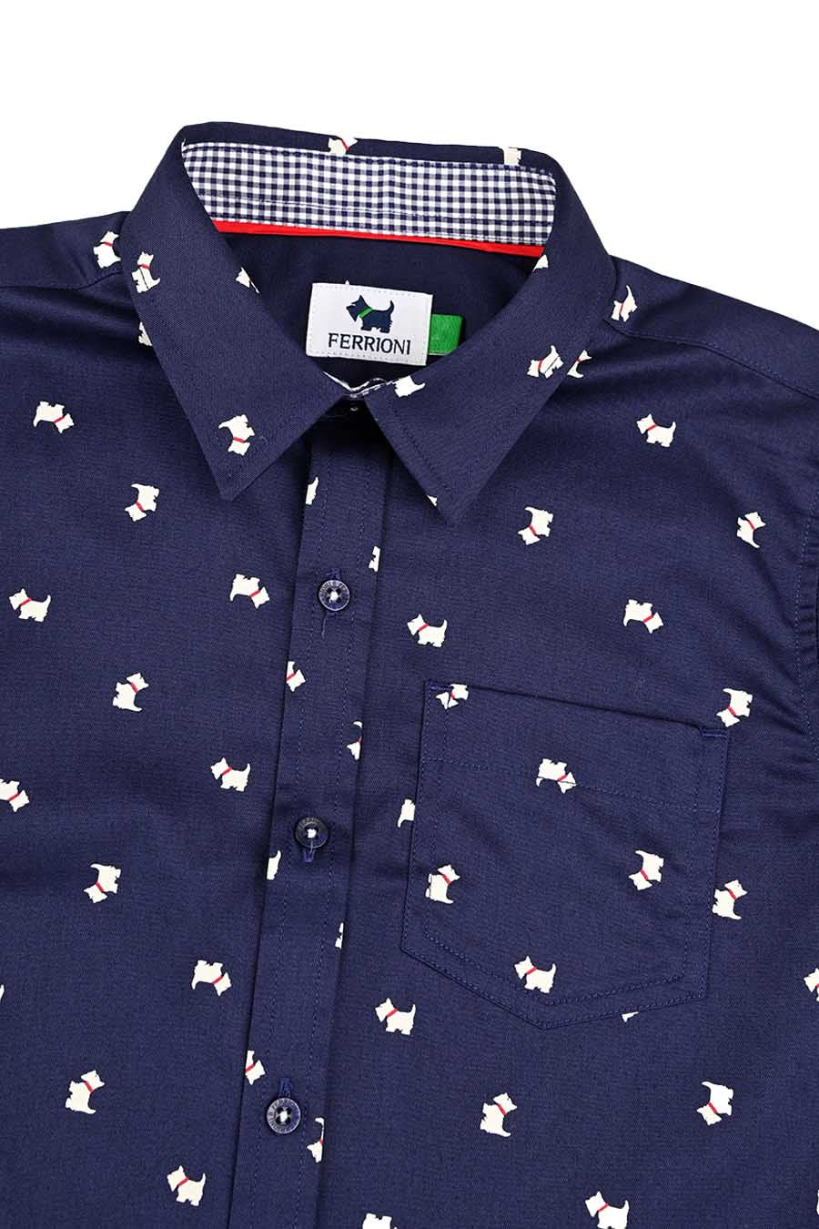 Camisa Perritos Manga Corta
