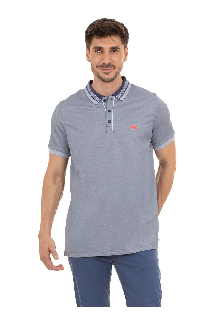 Polo Lain Manga Corta
