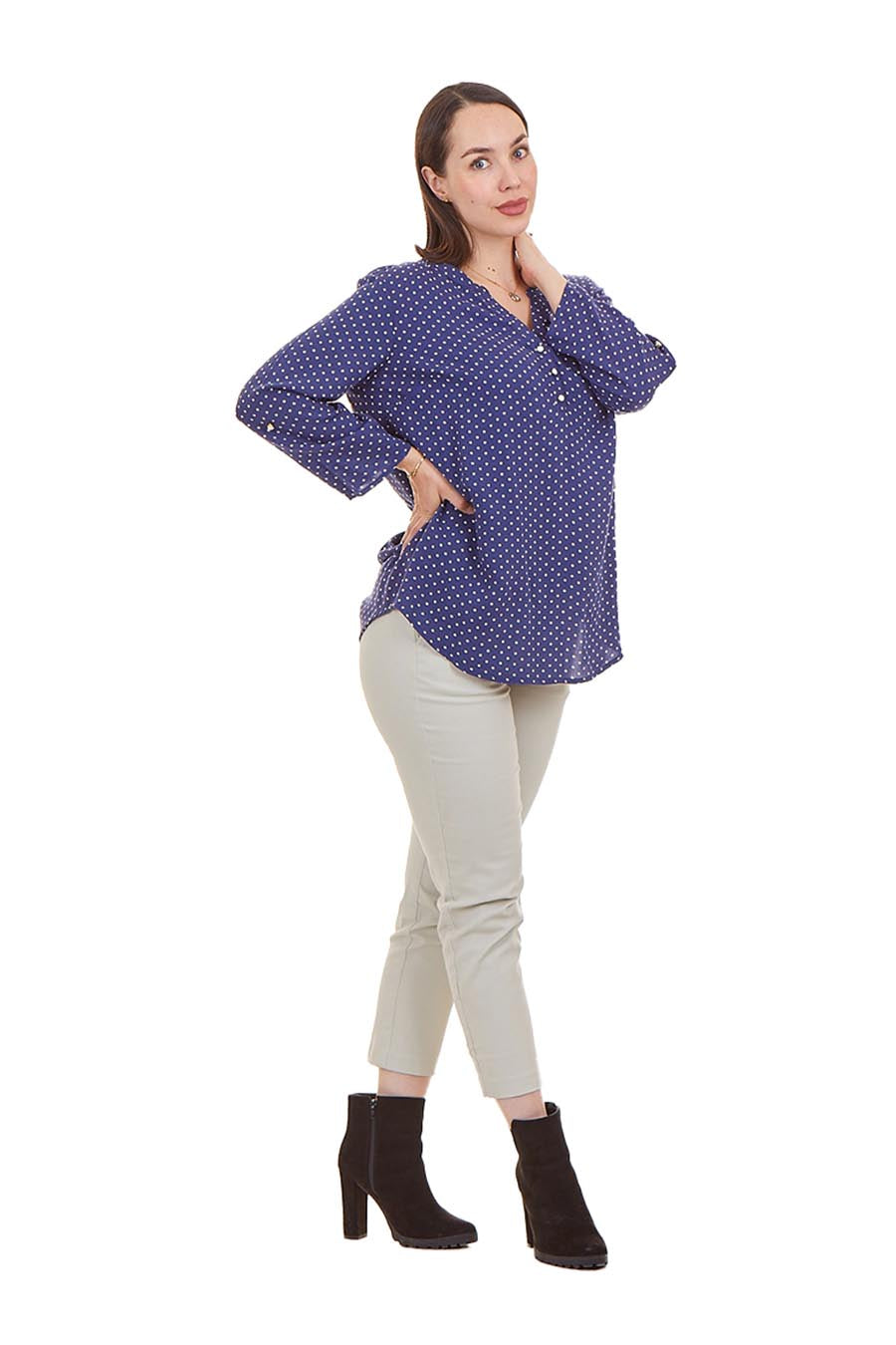Blusa Asti manga 3/4 arremangable