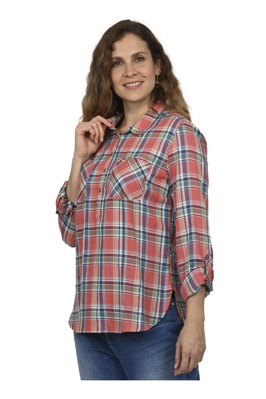Blusa Hadia Manga Larga Arremangable