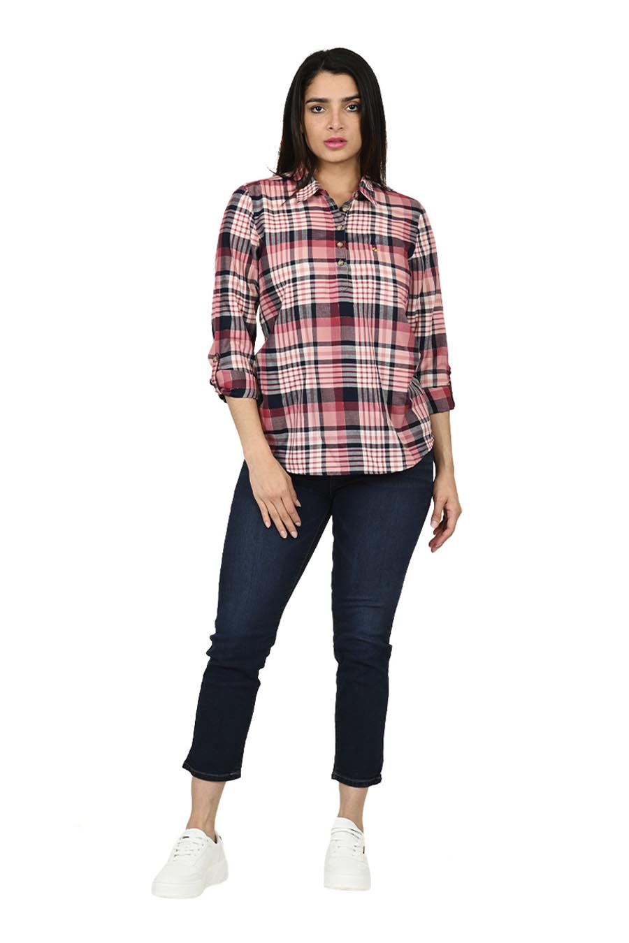Blusa Baqueira Manga Larga Arremangable