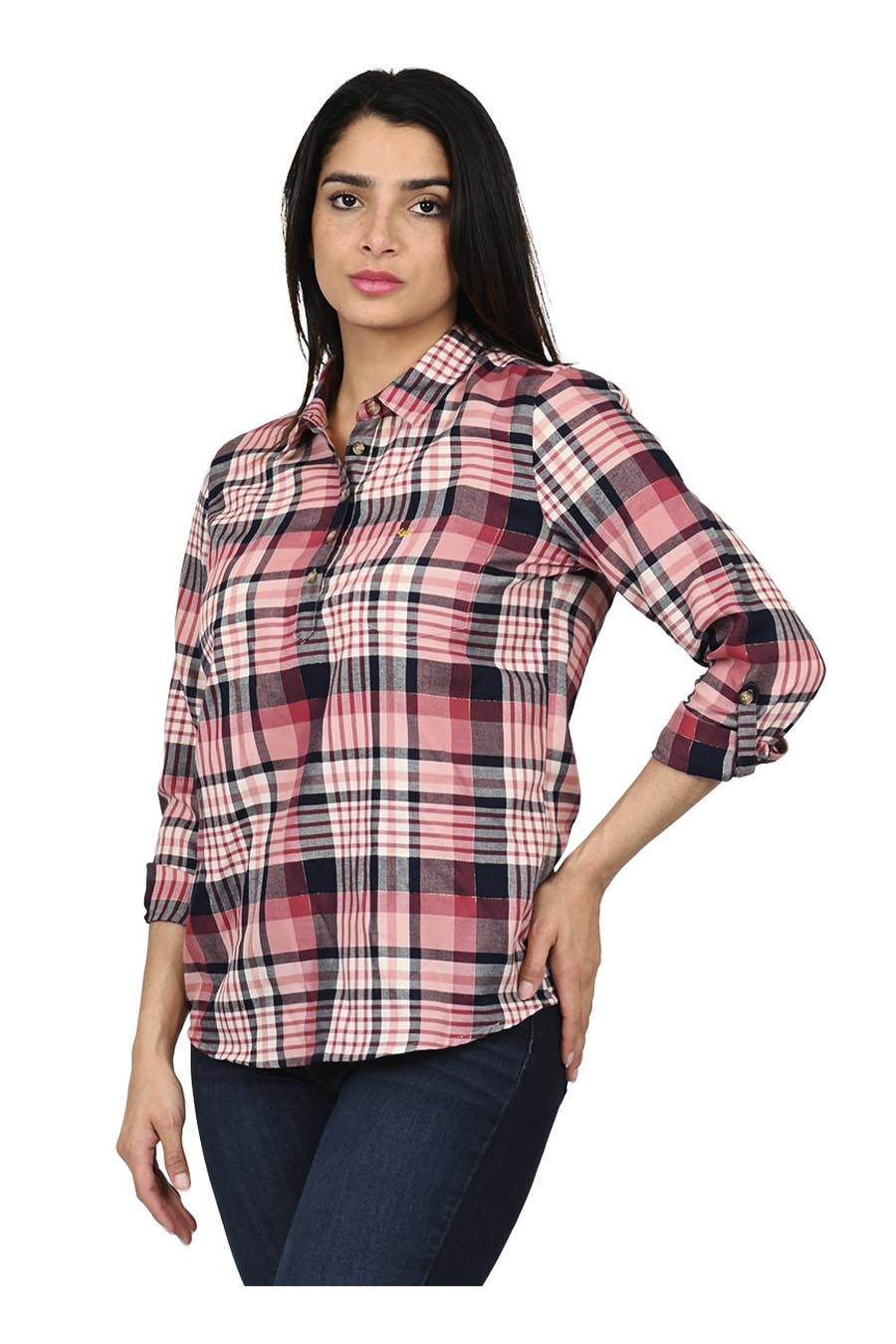 Blusa Baqueira Manga Larga Arremangable