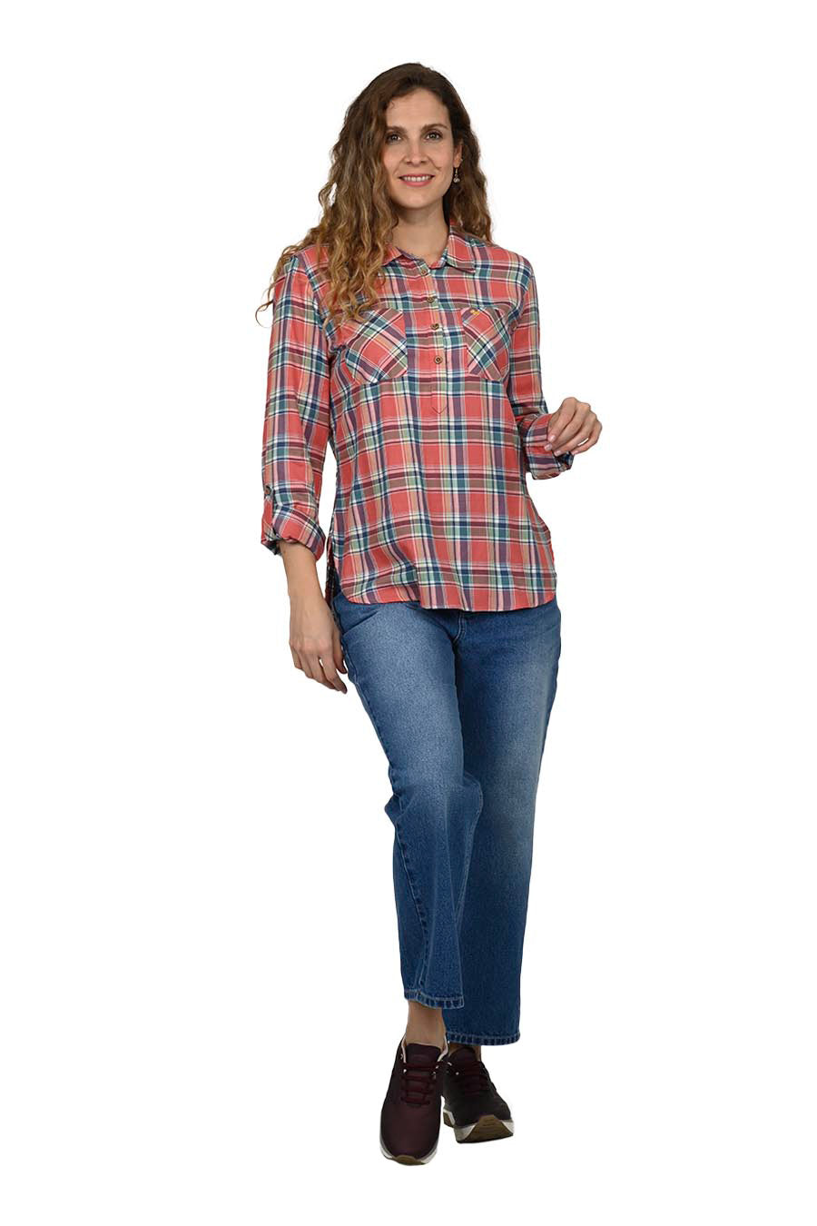 Blusa Hadia Manga Larga Arremangable