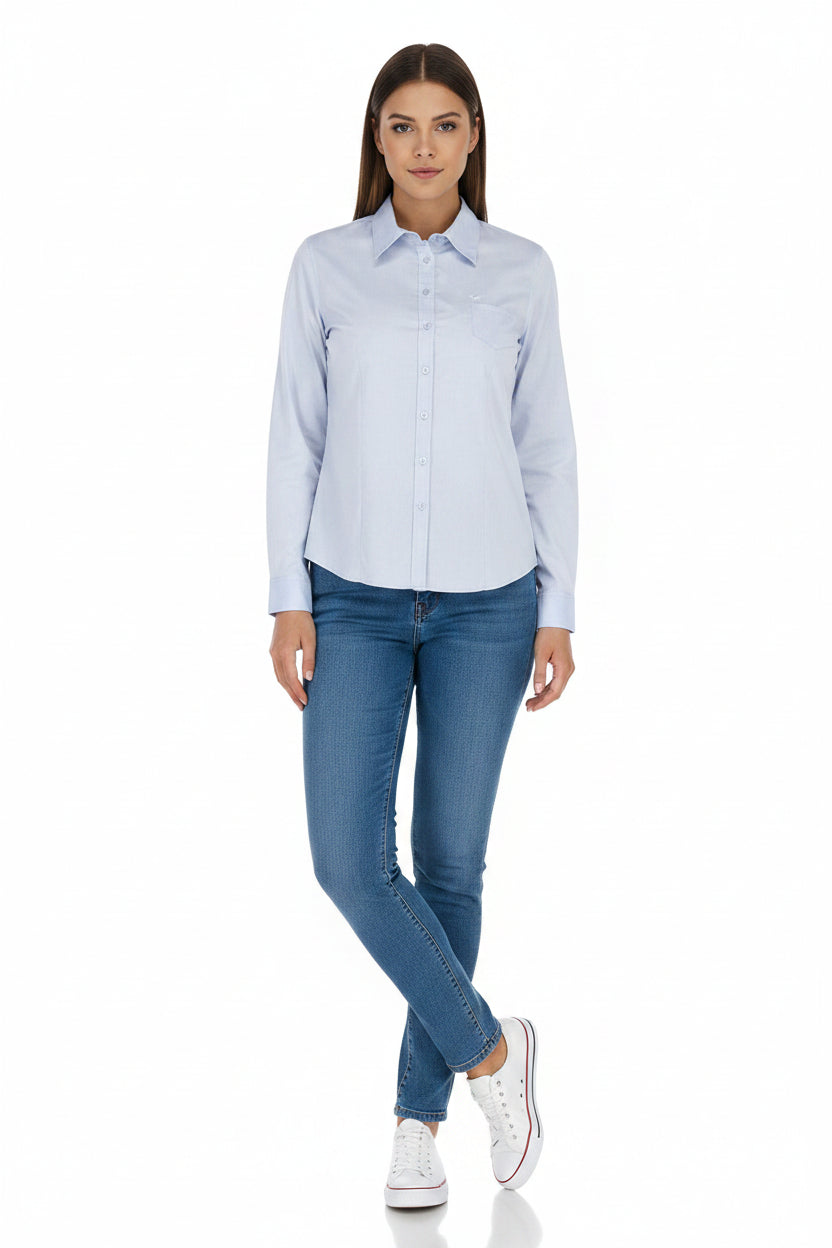 Blusa Oxford manga larga